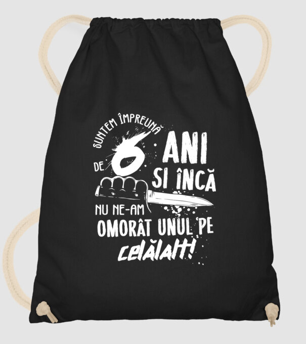 Suntem împreună de 6 ani model negru pe tricou