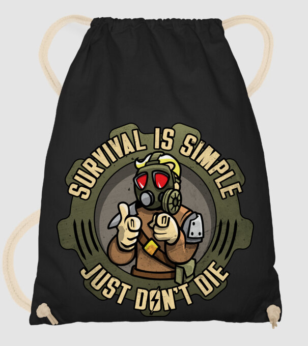 Survival model negru pe tricou