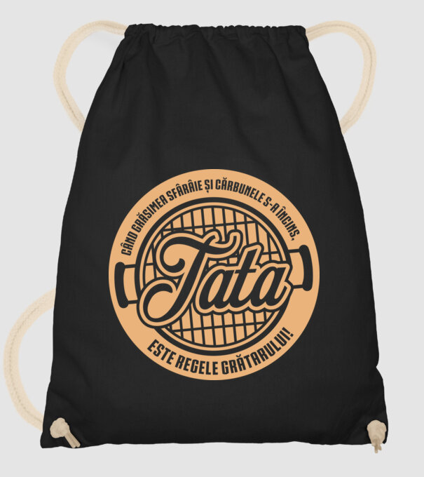 Când grăsimea sfârâie și cărbunele s-a încins, tata este regele grătarului! model negru pe tricou