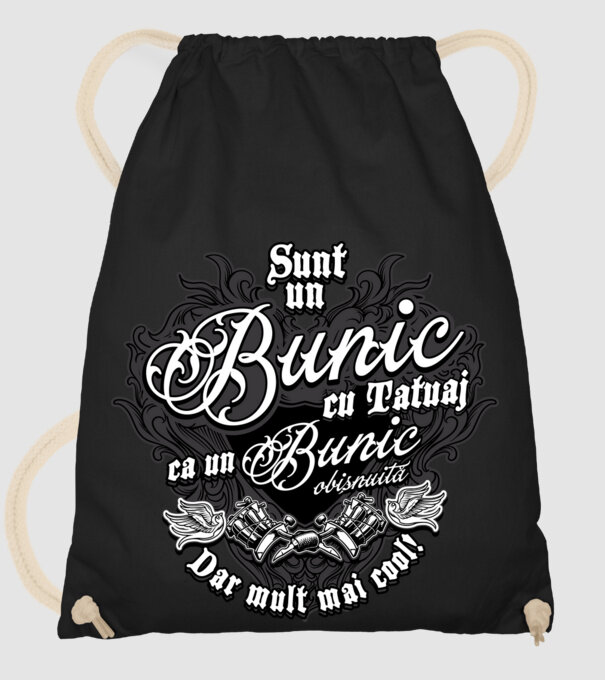 Sunt un bunic cu tatuaj, ca un bunic obișnuit, dar mult mai cool! model negru pe tricou