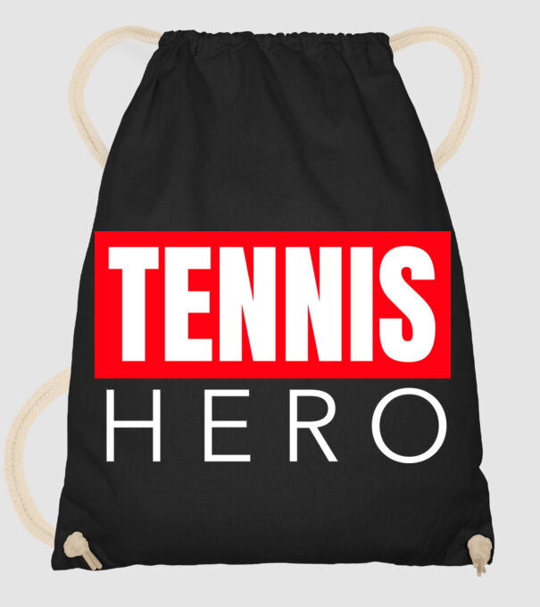 TENNIS HERO model negru pe tricou