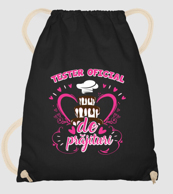 tester oficial de prăjituri model negru pe tricou