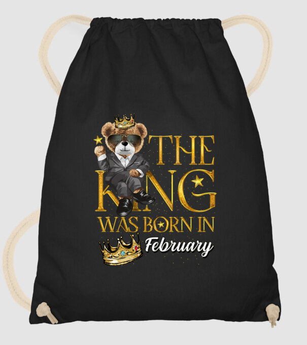 The king was born int FEBRUARY model negru pe tricou