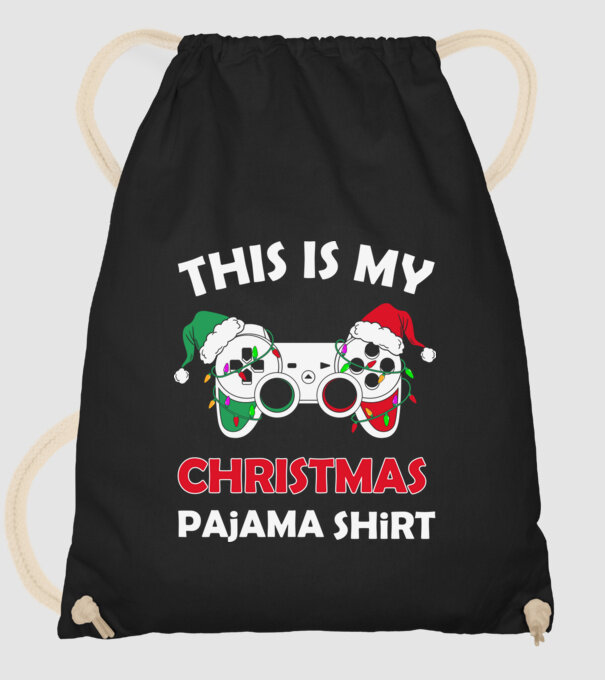 This is my christmas pajama model negru pe tricou
