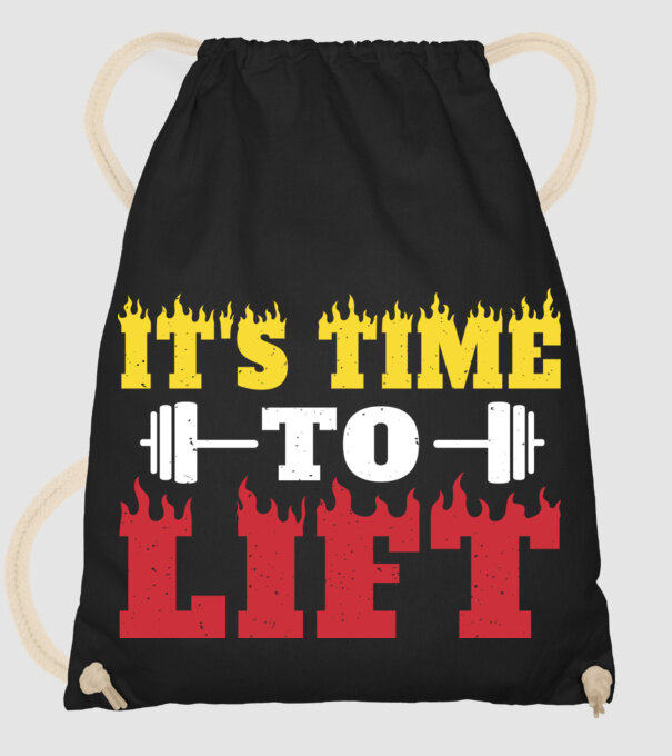 Time to lift model negru pe tricou