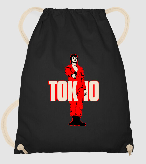 tokyo la casa de papel model negru pe tricou