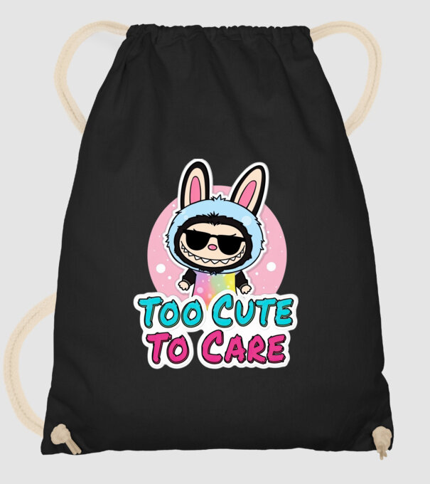 Too cute to care model negru pe tricou