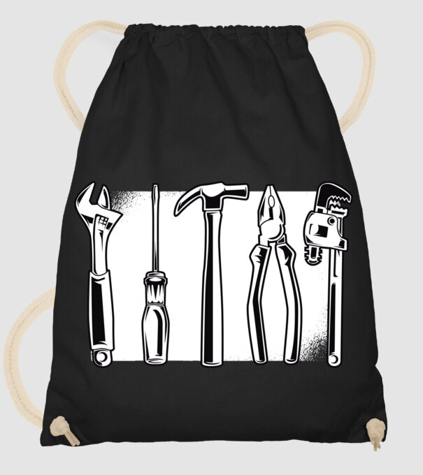 Tools model negru pe tricou