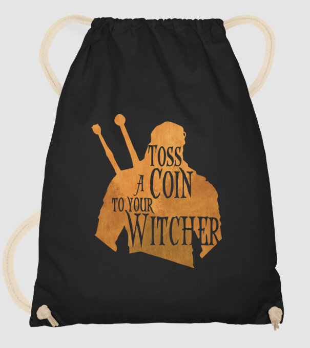 Toss a Coin to your Witcher model negru pe tricou