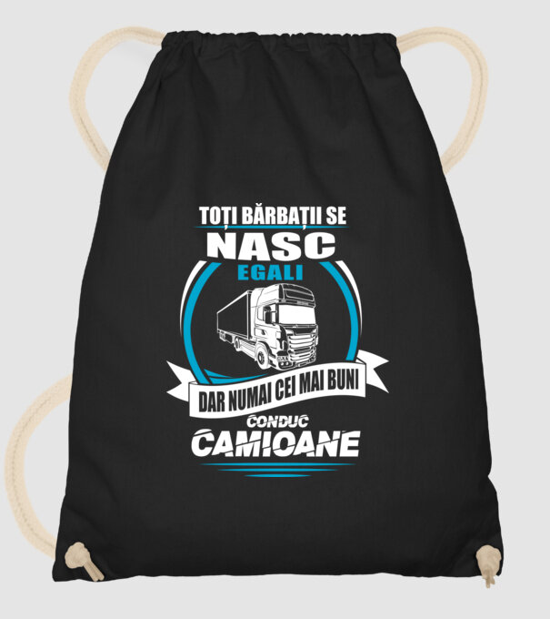 Toți bărbații se nasc egali camioane model negru pe tricou
