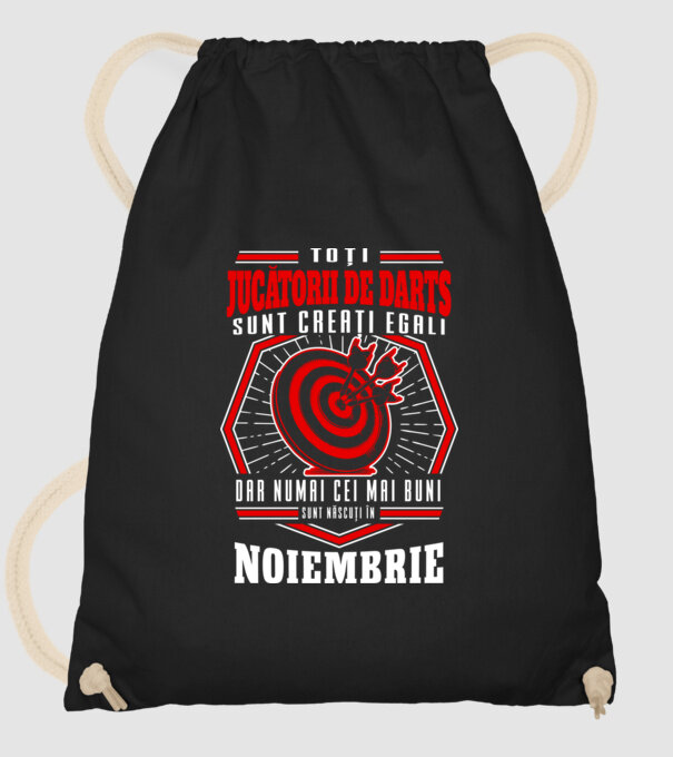 Toți jucătorii de darts sunt creați egali, dar numai cei mai buni sunt născuți în noiembrie. model negru pe tricou