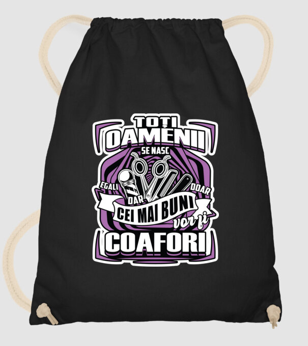 Toți oamenii coafori model negru pe tricou