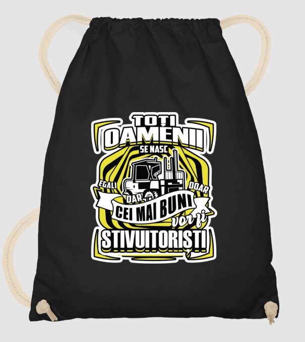 Toți oamenii stivuitoriști model negru pe tricou