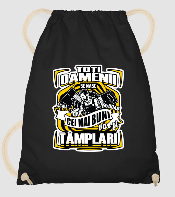 Toți oamenii tâmplari model negru pe tricou