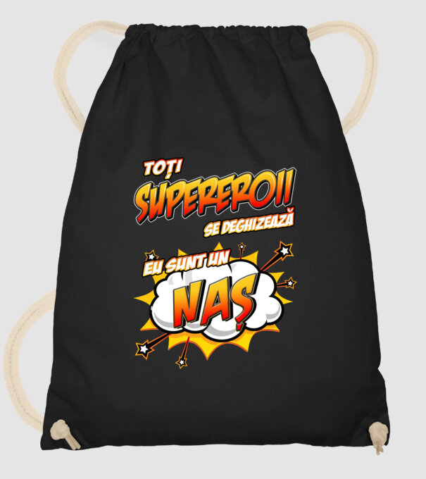 Toți supereroii se deghizează, eu sunt un naș model negru pe tricou