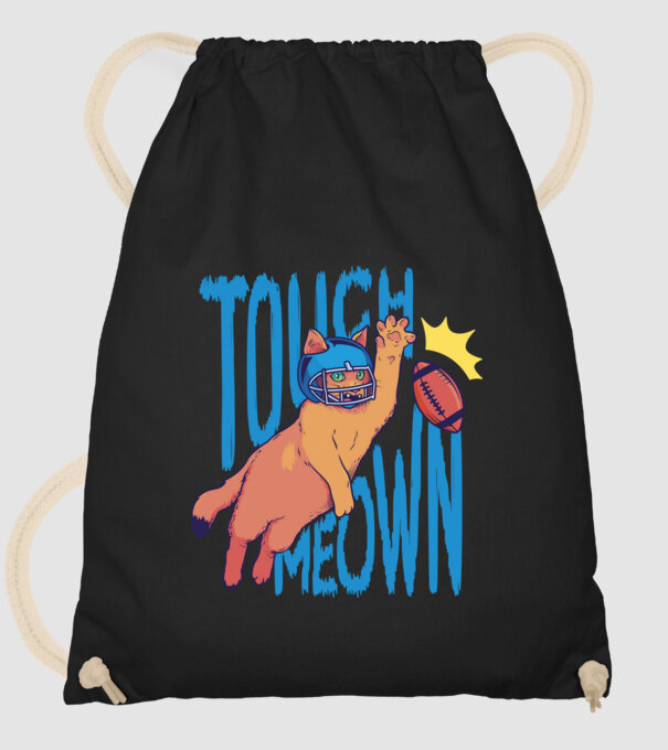 Touch Meow model negru pe tricou