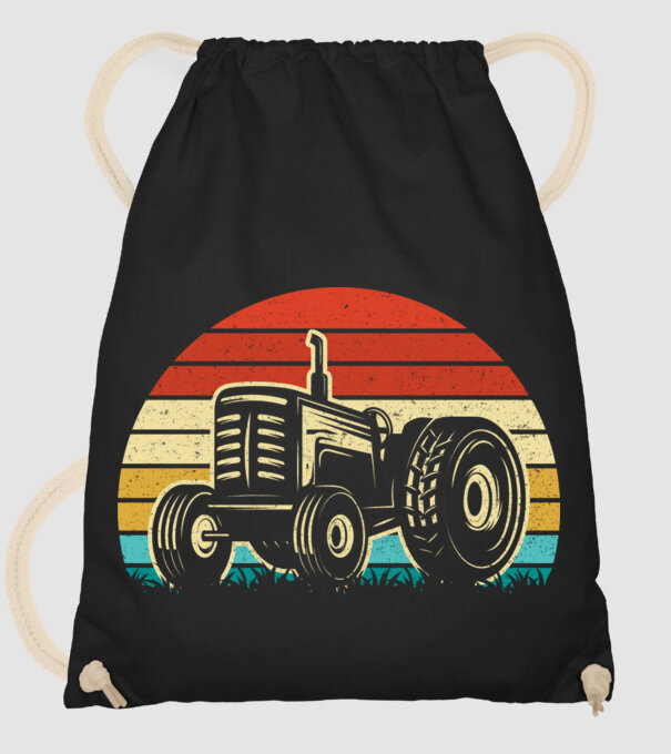 TRACTOR model negru pe tricou