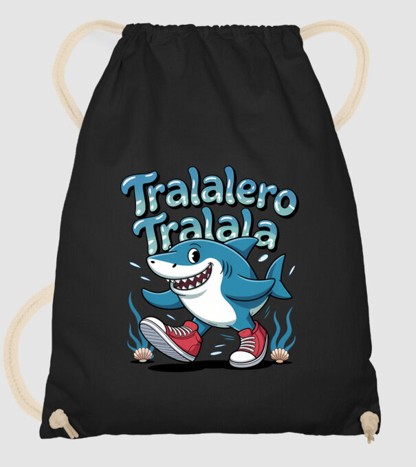 Tralalero Tralala drăguț model negru pe tricou