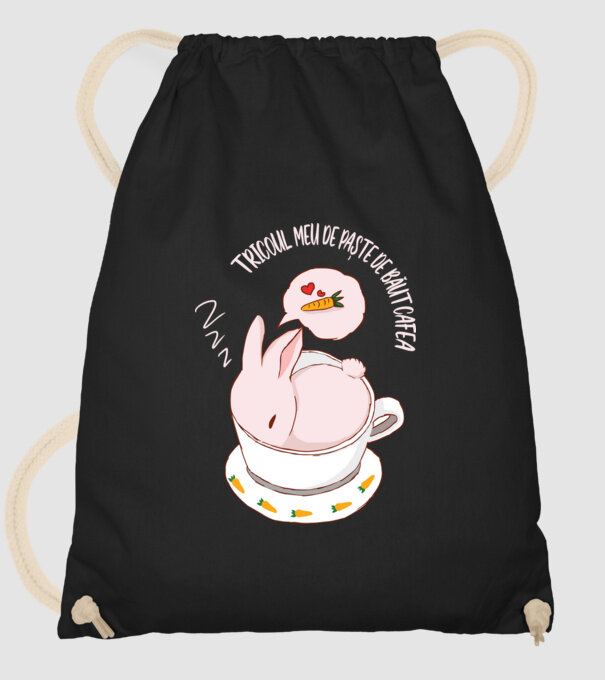 tricoul meu de Paște de băut cafea model negru pe tricou