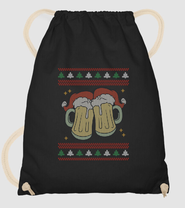 ugly sweater beers model negru pe tricou
