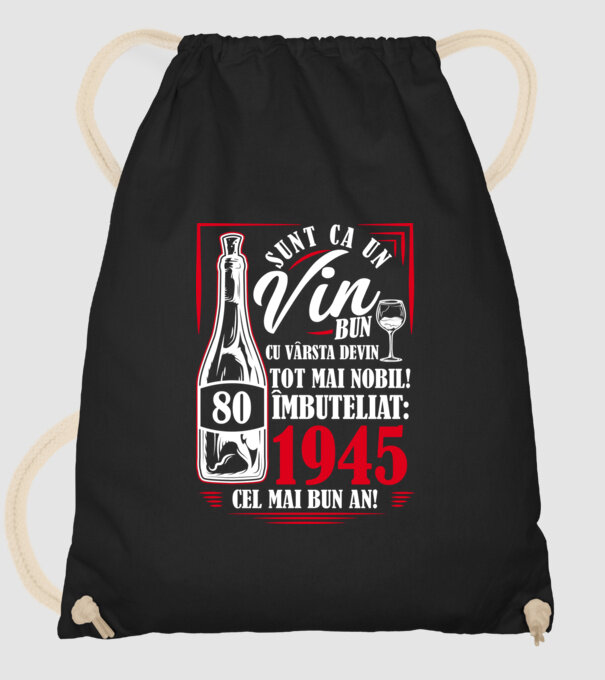 Un Vin Bun 1945 - Negru model negru pe tricou