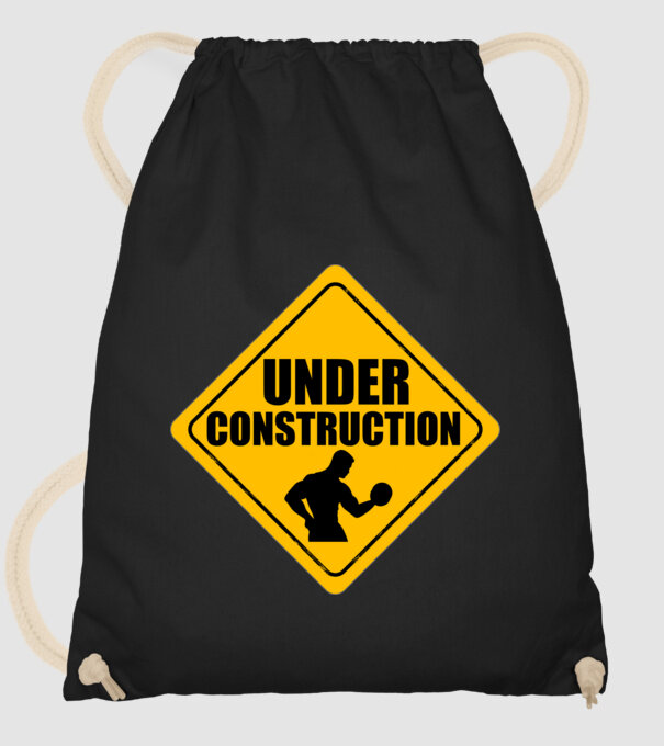 Under Construction model negru pe tricou
