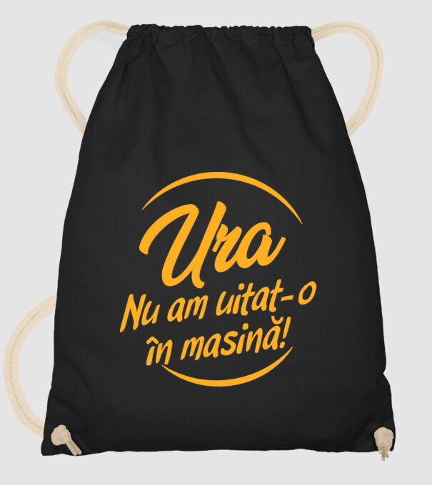 Ura! Nu l-am uitat în mașină! / Ura! Nu am uitat-o în mașină! model negru pe tricou