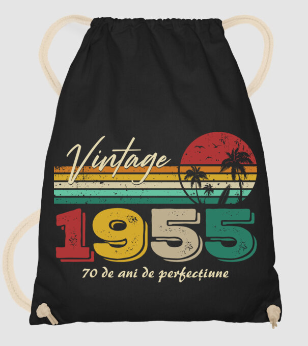 VINTAGE 1955 model negru pe tricou