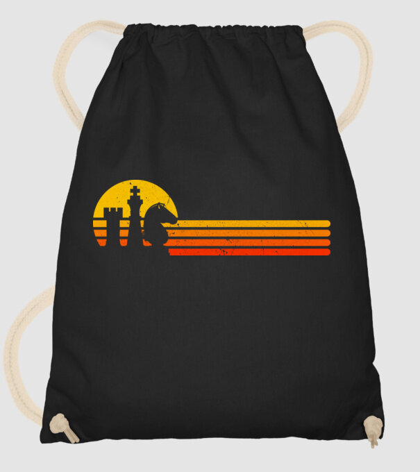 Vintage chesss sunset model negru pe tricou
