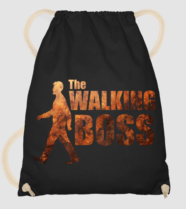 Walking boss model negru pe tricou