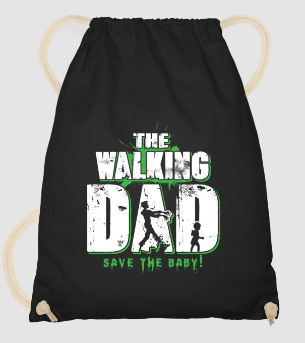 Walking dad green model negru pe tricou