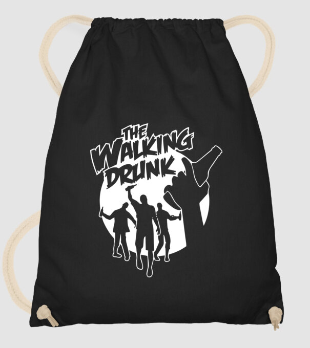 Walking Drunk model negru pe tricou