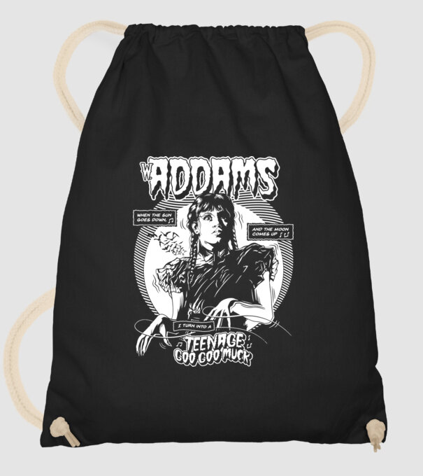 WEDNESDAY ADDAMS TEENAGE GOO GOO MUCK model negru pe tricou