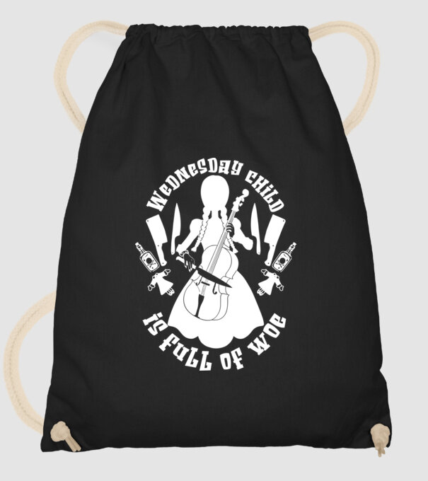  Wednesday child is full of woe model negru pe tricou