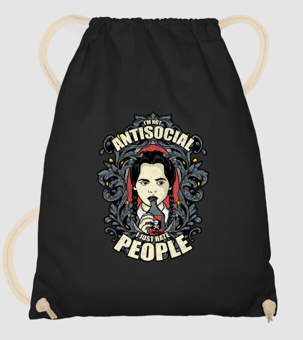 WEDNESDAY - Just hate people model negru pe tricou