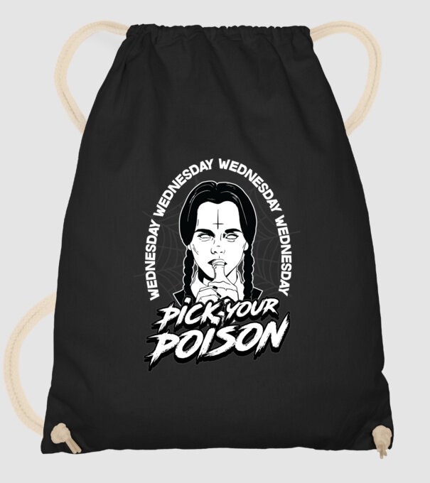 WEDNESDAY Pick your poison model negru pe tricou