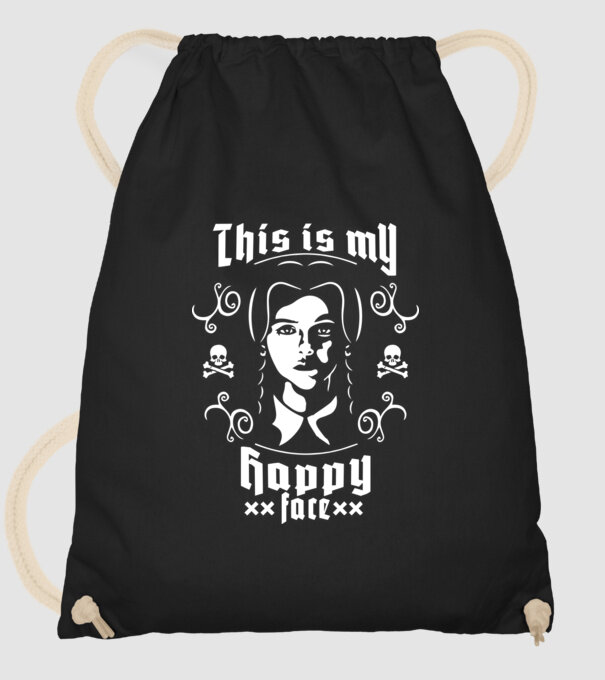 WEDNESDAY This is my happy face model negru pe tricou