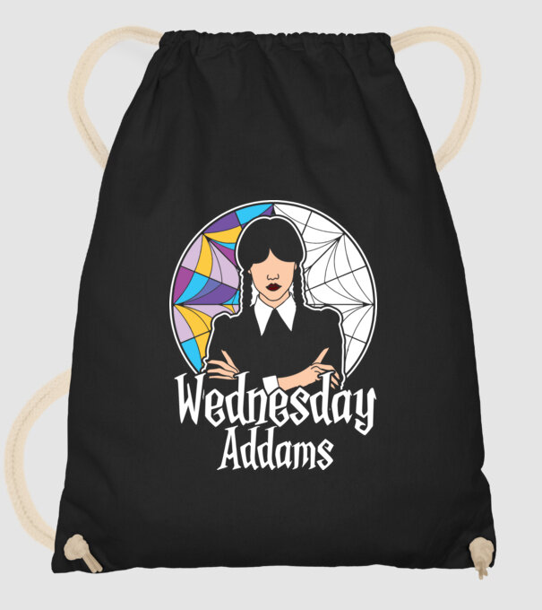 Wednesday Window colorful model negru pe tricou
