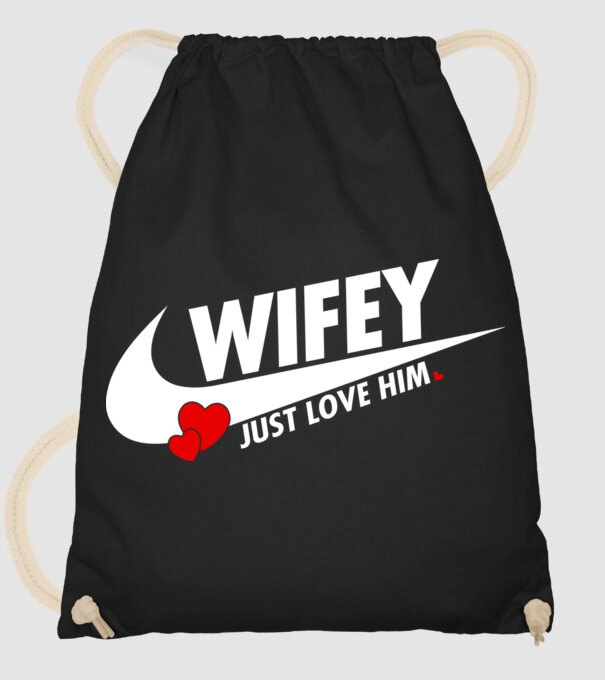 Wifey Just love him alb model negru pe tricou