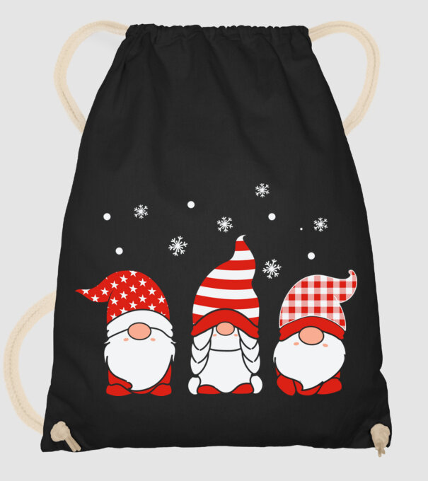 Xmas gnomes model negru pe tricou