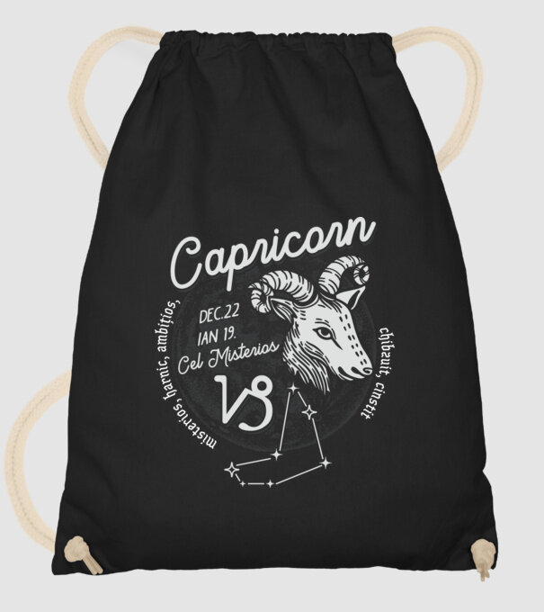 Zodiac bărbat CAPRICORN retro model negru pe tricou