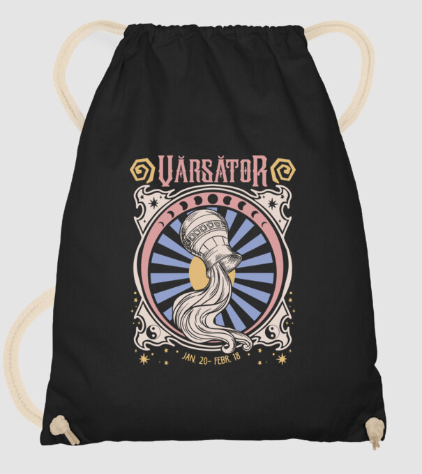 Zodiac Vintage VĂRSĂTOR model negru pe tricou