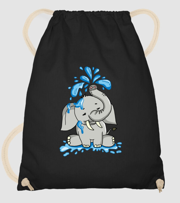 boldog elefánt model negru pe tricou