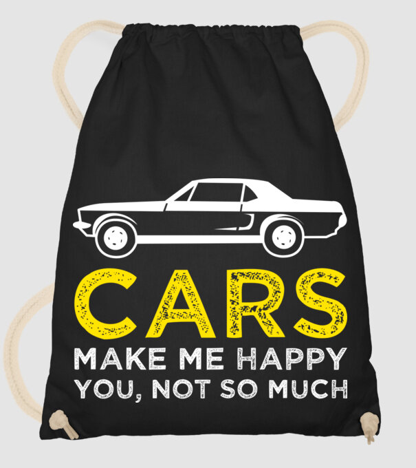 Cars make me happy you, not so much model negru pe tricou