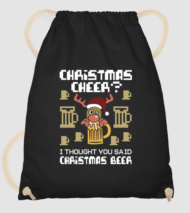 Christmas beer pulovăr urât model negru pe tricou