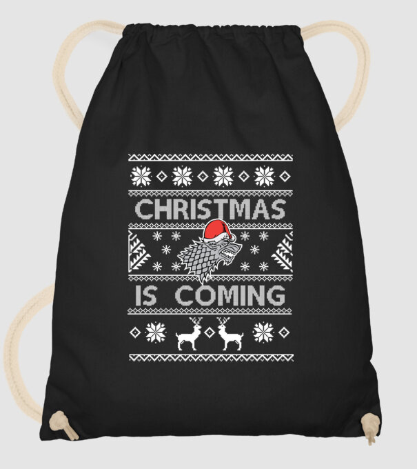 Christmas is Coming ugly sweater Game of Thrones model negru pe tricou