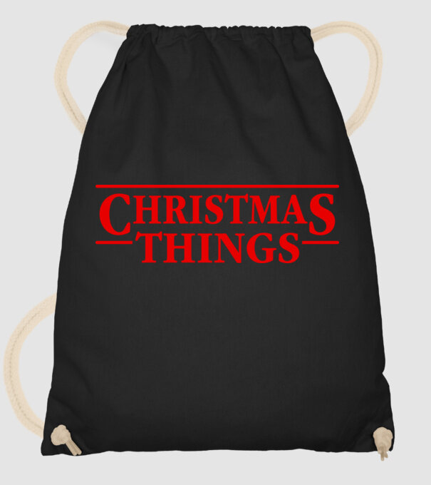 Christmas Things model negru pe tricou