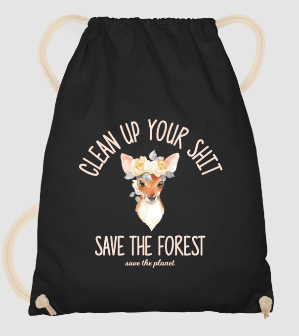 Clean up your shit model negru pe tricou