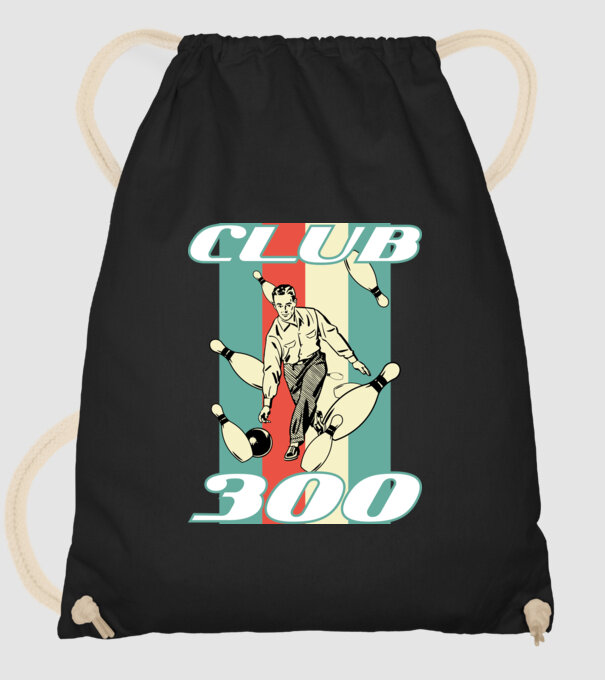 club300 model negru pe tricou