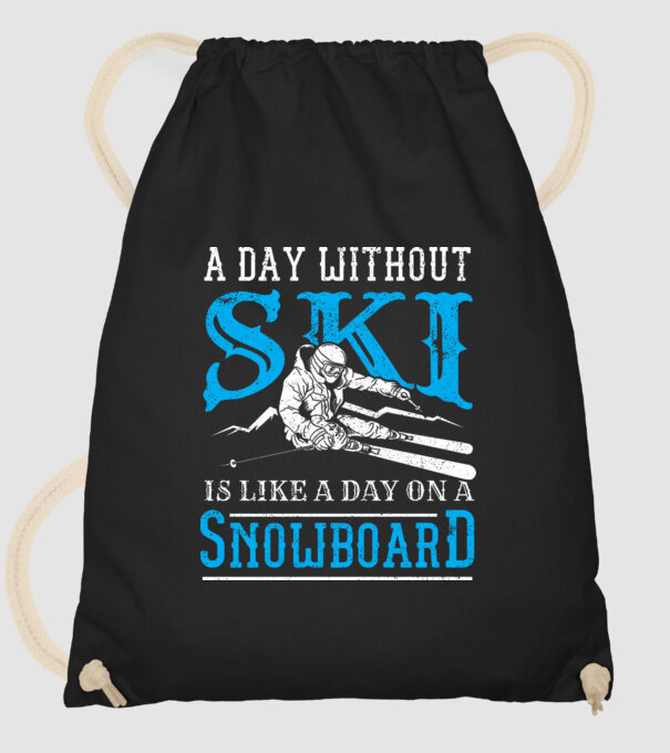 Day without SKI model negru pe tricou